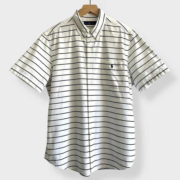 Ralph Lauren White and Black Striped Polo Shirt - Picture 2 of 12